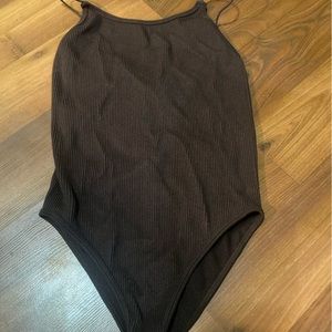 Zara Brown Ribbed Body Suit